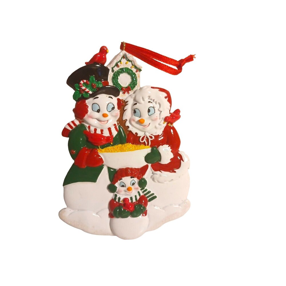 Personalizable Snowman Family Christmas Ornament